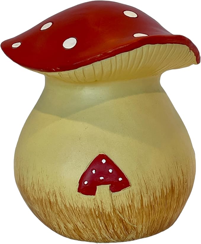 Toadstool Decorative Garden Statue and Key Hider - Hides a Secret Extra Hidden Key Outside in Garden, Yard or Porch