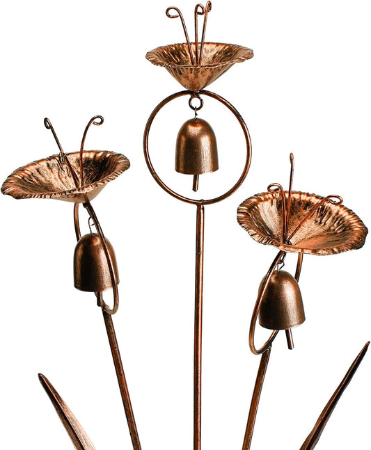 Gardens Metal Calla Lily Flowers with Bells for Outside Yard Art Metal Lilies Bronze