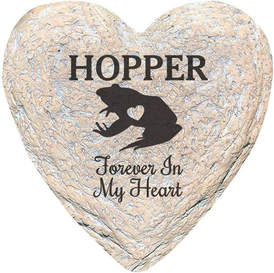 GiftsForYouNow Engraved Assorted Animals with Heart Memorial Heart Garden Stone, Frog My