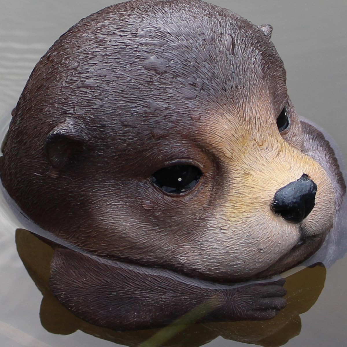 Floating Otter Head Resin Art, Waterproof Pond Float, Decorative Animal Sculpture, Garden Lake Decor, Duck Deterrent, Artistic Resin Decor for Outdoor Use (2 PCS)