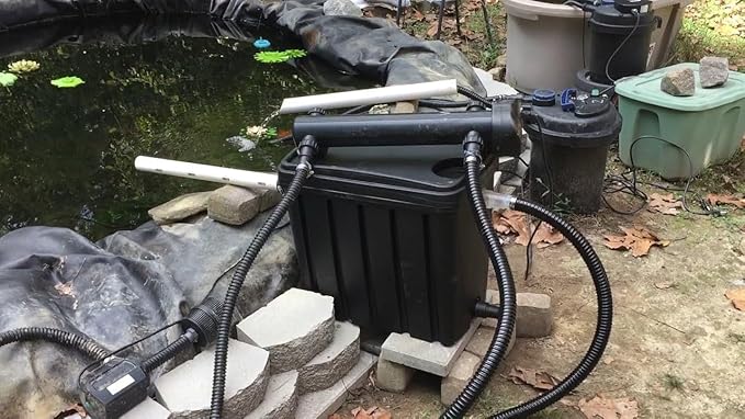 Pond Tubing ID 1/2” × 10ft Black Corrugated Flexible Reinforced Waterfall Pond Tube Sump Pump Hose, Non-toxic & Kinkproof (10 ft, 1/2" ID)