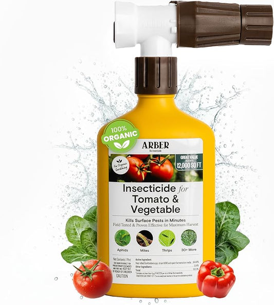 Organic Insecticide for Tomato, Fruits & Vegetables 16oz Ready-to-Spray – Controls Aphids, Mites, Thrips & More – Certified Organic & Safe for Edible Plants