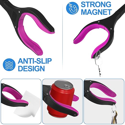 6 Pack 32 Inch Commercial Trash Grabber for Elderly Assist, Heavy Duty Lightweight Reacher with Ergonomic Handle & Non-Slip Grip, Multi-Use Outdoor Home Garden Cleanup Mobility Aid Tool