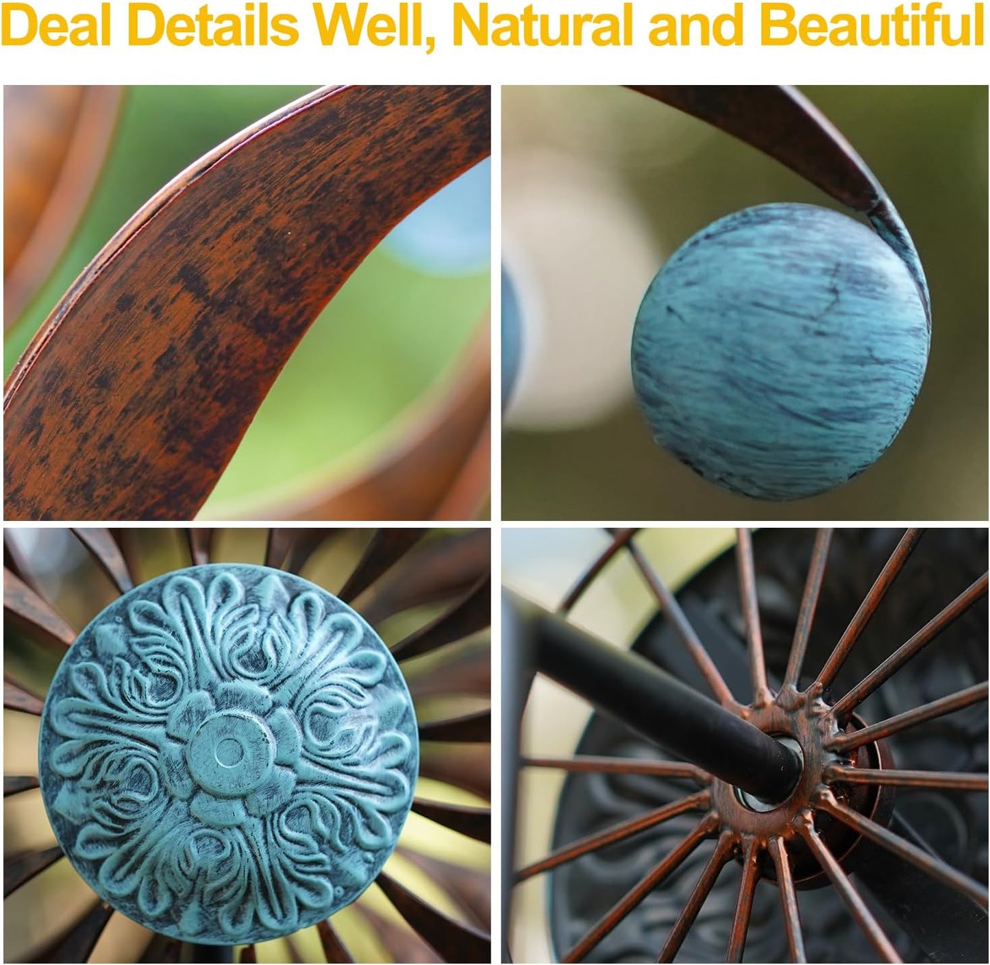 LimeHill Metal Wind Spinner for Garden and Yard - Kinetic Wind Spinners Outdoor Large (24 x 84 inches)