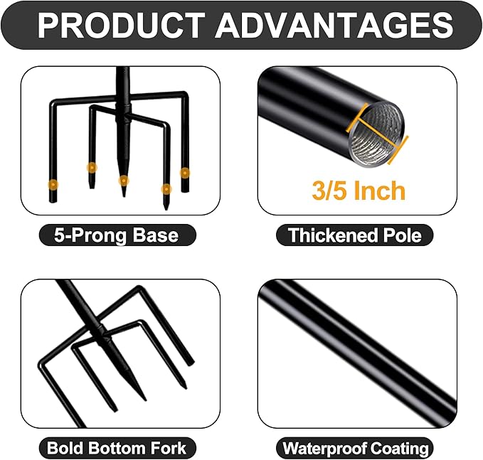 Shepards Hooks for Outdoor, 76 Inch Adjustable Shepherds Hook for Bird Feeders for Outside (2pcs), Heavy Duty Humming Bird Stand Feeder Pole, Metal Garden Hooks Hanger for Outdoor Décor