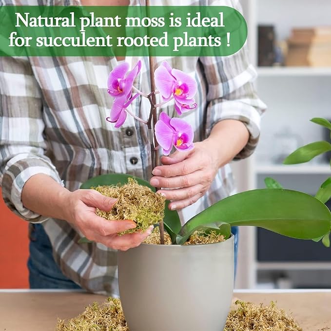 Legigo 2.2lb Natural Sphagnum Moss for Plants, 40QT Long Fiber Orchid Moss Potting Mix, Dried Sphagnum Moss for Plants Indoor, Orchid Repotting, Succulent, Carnivorous Plants, Terrarium and Reptiles