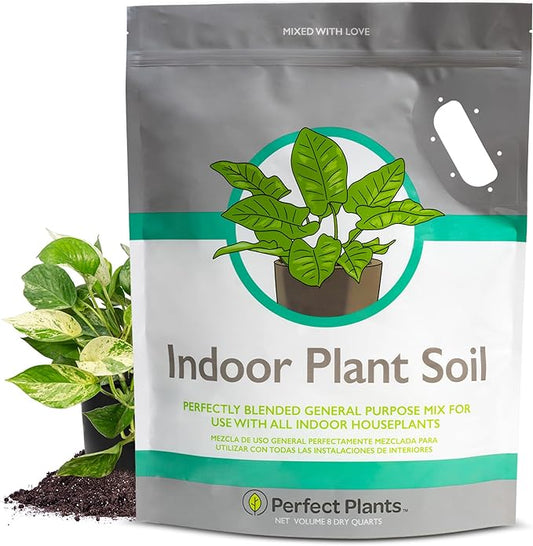 Perfect Plants Indoor Plant Soil 8qt | Perfectly Balanced Potting Mix | Gardening Substrate for All Varieties of Live houseplants