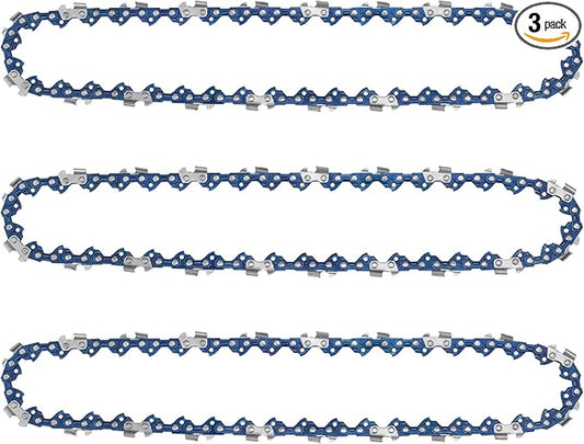 10 Inch Saw Chain 3/8" LP Pitch 0.043" Gauge 40 Drive Links Fits for Worx WG322,WG323 LCS1020, CMCCS610D1 - R40 Chainsaw (3 Chains)