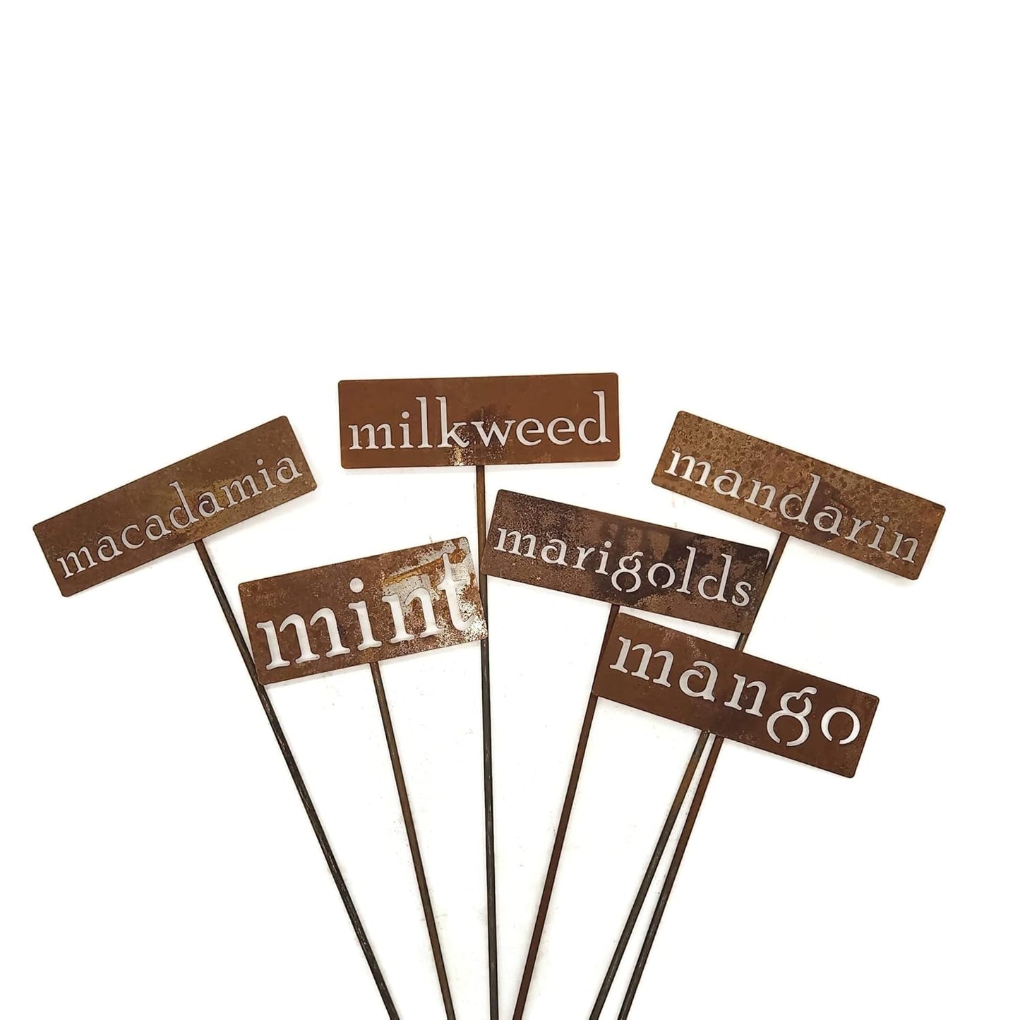 Classic Metal Garden Markers 19 Inches Tall (marjoram, Naturally Rusted)