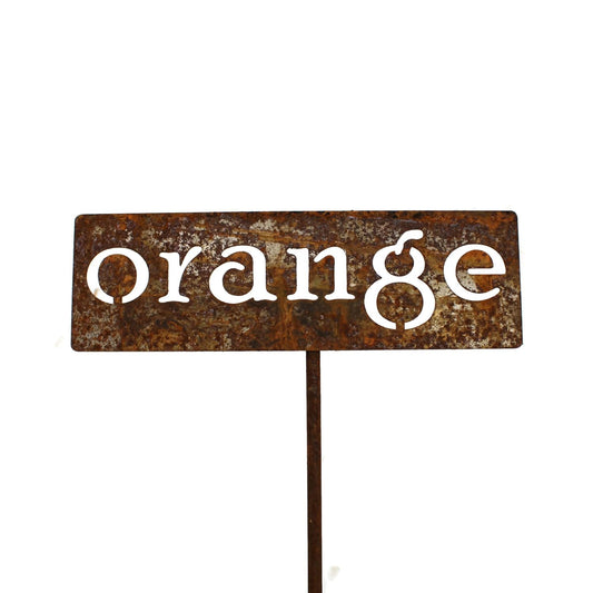 Classic Metal Garden Markers 19 Inches Tall (orange, Naturally Rusted)
