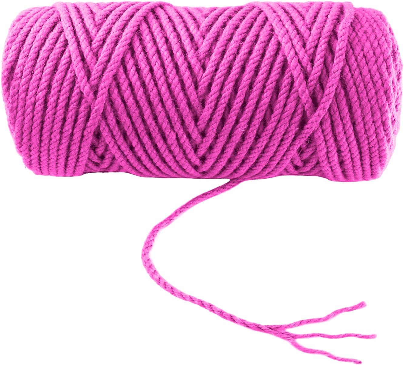 4mm x 100 Feet Pink Jute Rope, Twine for Gardening Tomato Climbing Plant Tie Floristry Crafts Gift Wrapping Packing Decor