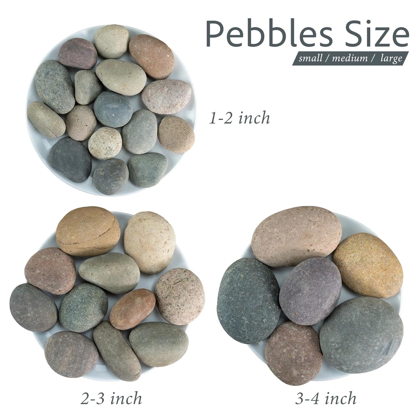 River Rocks, 20lbs Aquarium Rocks, 2-3 Inch Colorful Pebbles for Indoor Plants, Natural Stones for Landscaping Garden Paving Plant Rocks Crafting Walkways