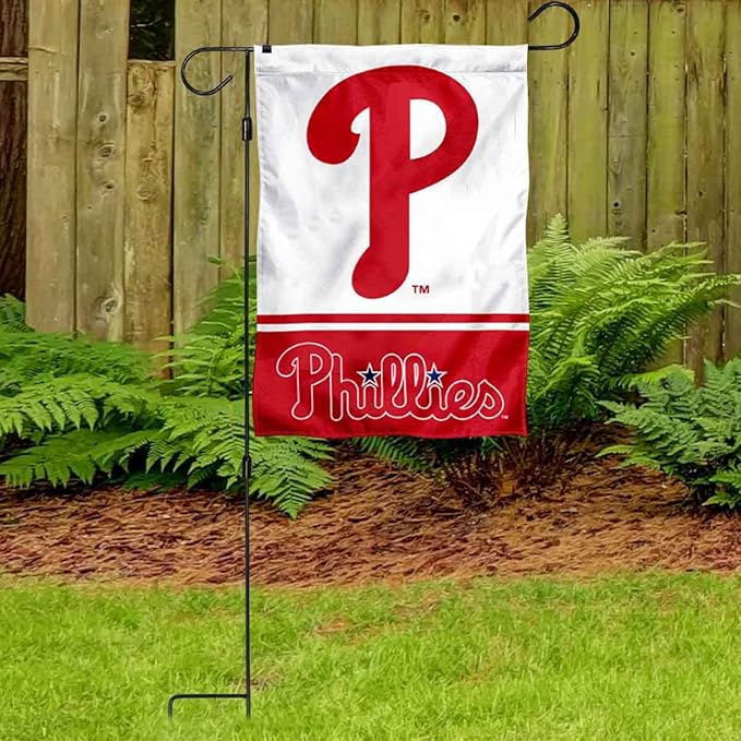WinCraft Phillies Garden Flag with Stand Holder Flagpole