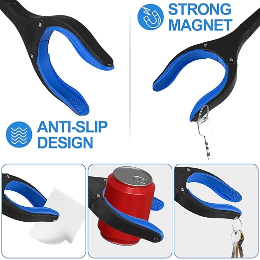 6 Pack 32 Inch Commercial Trash Grabber for Elderly Assist, Heavy Duty Lightweight Reacher with Ergonomic Handle & Non-Slip Grip, Multi-Use Outdoor Home Garden Cleanup Mobility Aid Tool