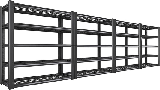 REIBII 3010LBS Storage Shelves 72" H Garage Shelving Heavy Duty Metal Shelving 5 Tier Adjustable Metal Shelves for Storage for Kitchen Pantry Warehouse Basement 72" H x 35.5" W x 16" D, 4 Pack