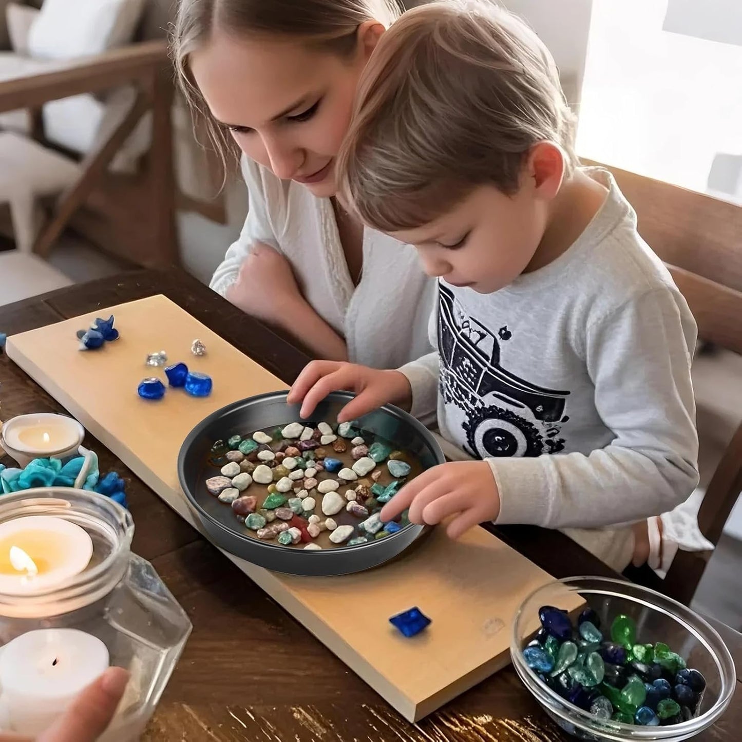 6Pcs Round Stepping Stone Mold, 3 Size Cement Molds for Concrete, 10" 11.4" 12.6" Plastic Concrete Molds for Casting Garden Pavement and Walkway