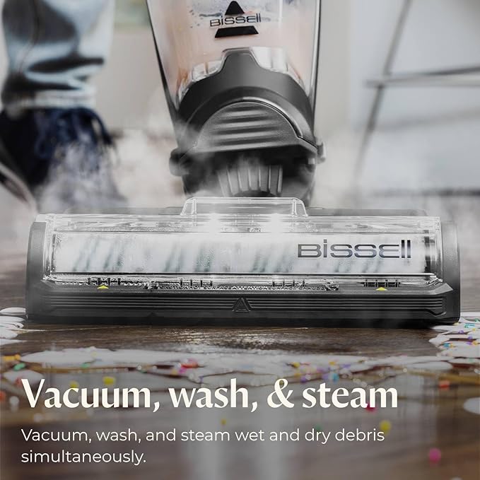 Bissell CrossWave HydroSteam Deluxe Wet Dry Vac, Multi-Purpose Vacuum, Wash, and Steam, Formula Included, Blue, 3515Q