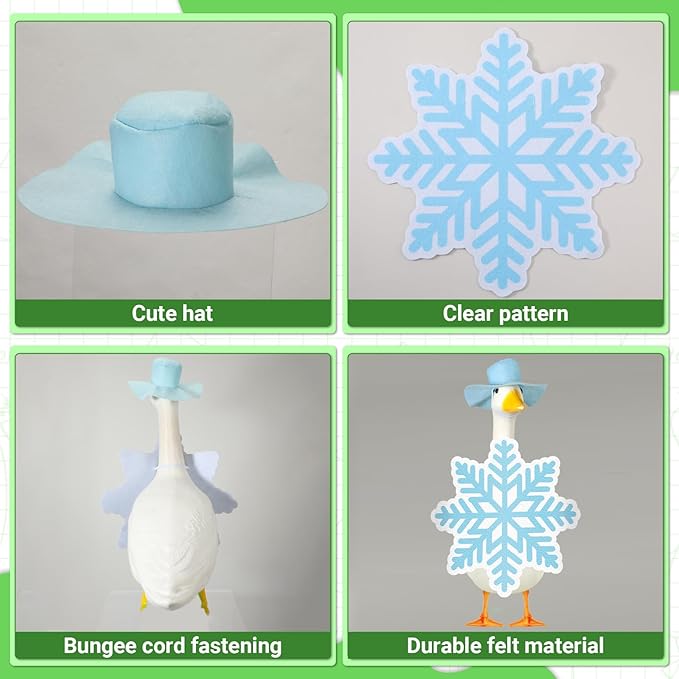 Sanwuta 8 Set Holiday Goose Outfits Christmas Valentine's Day All Seasons Lawn Porch Goose Clothes Costume for 23" Cement Statue Garden Patio Outdoor Decoration