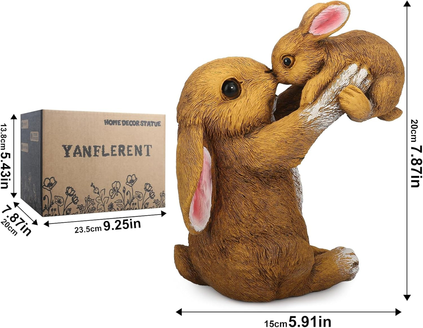 Bunny Decor for Garden, Family Rabbit Figurine Statue for Table Decorations, Adorable Outdoor & Indoor Rabbits Decoration, Gifts for Mom and Women