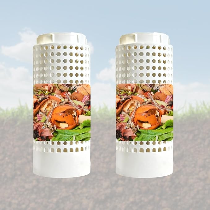 In-Ground Worm Farm Compost Bin with Holes and lid, mini Garden vermicomposting bin for composting Kitchen Food Waste, Suitable for Gardening and Vegetable Patches