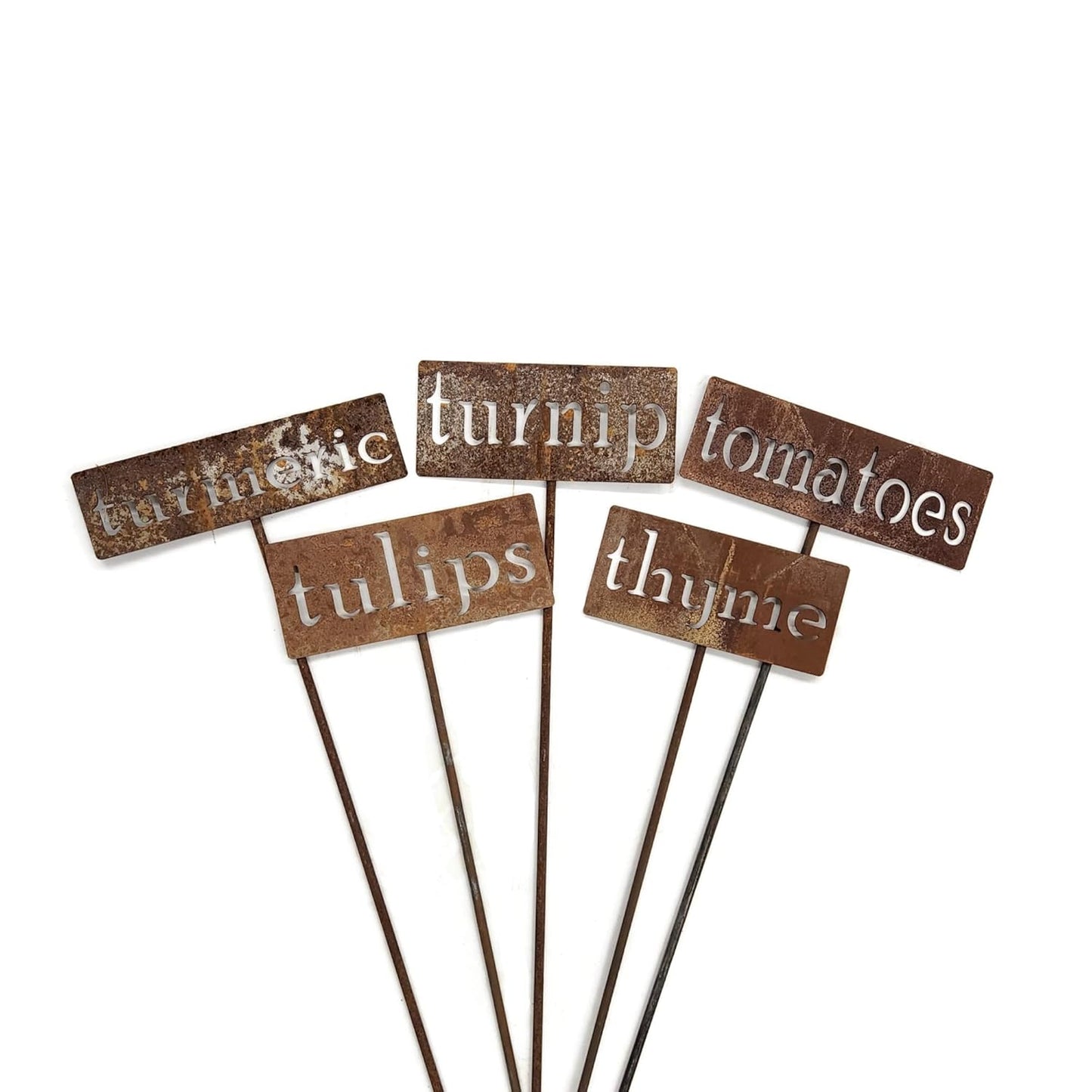 Classic Metal Garden Markers 19 Inches Tall (tarragon, Naturally Rusted)