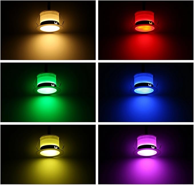 Smart LED Deck Light Kits - 30 Pack of 1.77" Low Voltage Recessed RGBW Deck Lights IP67 Waterproof for Outdoor Landscape Lighting on Steps, Floors & Pathways, Compatible with Alexa & Google Assistant