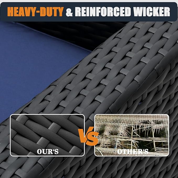 Patio Furniture Set with Fire Pit Table, 11 Pieces Outdoor All-Weather Wicker Conversation Sectional Chair Sofa Set with 2 Swivel Chairs