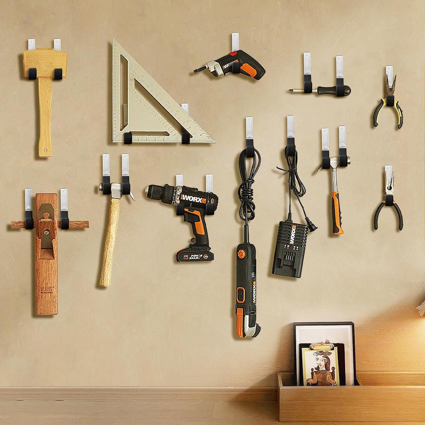 Heavy Duty Steel Garage Hooks,Garage Storage Utility Hooks,Heavy Duty Garage Tool Organizer,Steel Wall Mount Hooks, Hose Hanger, Small Garden U Hooks (Black 4 Pack)