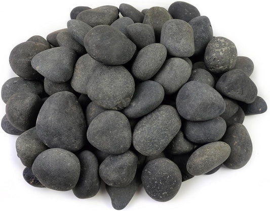 10 Pounds Black River Rocks, 3-4 Inch Black Stones Pebbles for Plants, Landscaping, Garden, Aquarium, Backyard and Indoor Water Fountains