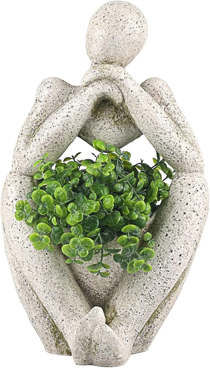 Large Planters for Outdoor Indoor Plants Head Face Planter Pot Unique Succulent Planters Flower Vase with Drainage Hole Thinker