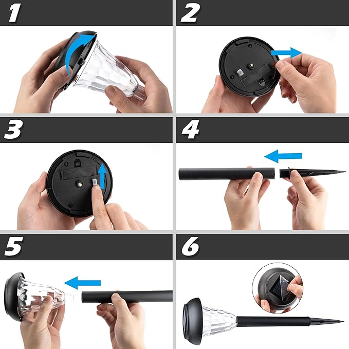 GIGALUMI 12 Pack Solar Light Outdoor Waterproof, Warm White Pathway Lights Solar Powered, Landscape Lighting, Garden Lights for Decor, Patio, Garden, Yard, Pathways, Walkway