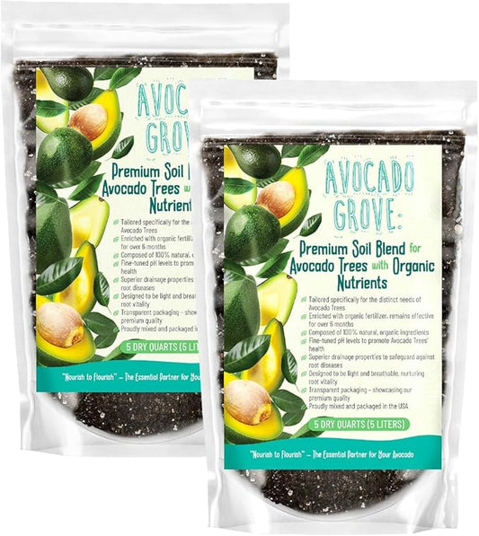 Avocado Tree Soil – Premium Organic Potting Mix for Avocado Trees | Tailored pH & Organic Nutrients | Fast-Draining & Moisture-Retaining | Indoor & Outdoor Use (10 QUARTS)