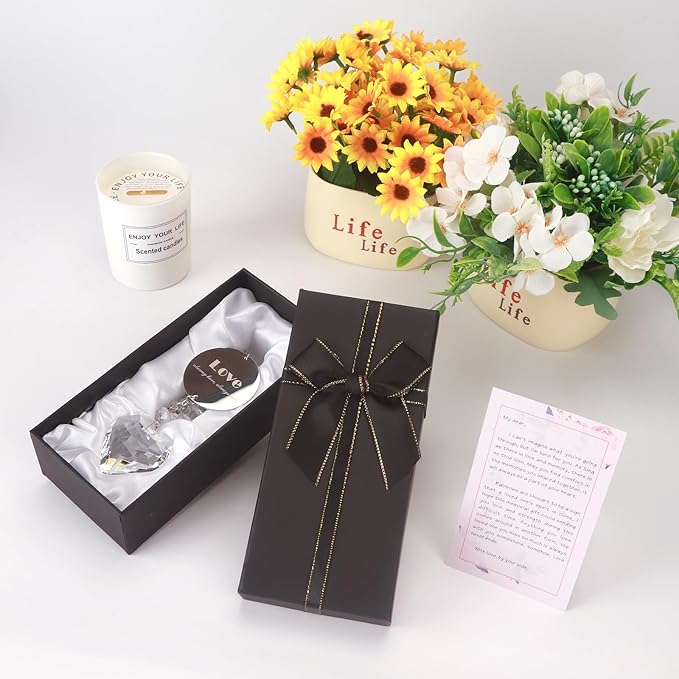 Sympathy Gifts for Loss of Loved One, Unique Memorial Gifts, Bereavement Gift Ideas for Loss of Mom Dad Son, Crystal Ball Sun Catchers Indoor Window, Christmas Decor, 45mm Heart Sun Catchers