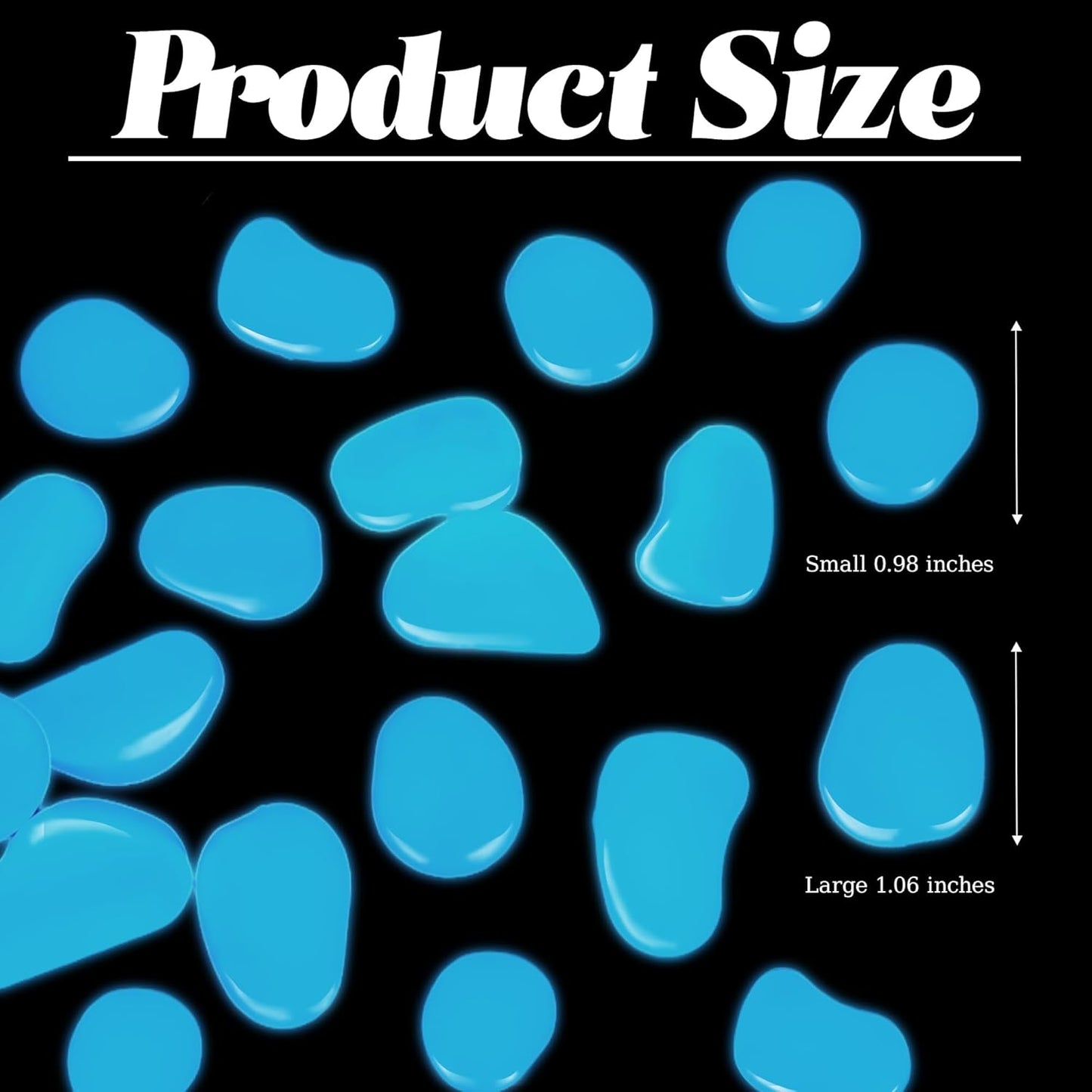 2.1LB 25-27mm White Glow in The Dark Rocks Outdoor Decorative Stones Luminous Pebbles Glow Stones for Patio Landscaping Walkway Driveway Large Glowing Stones Garden Stones(300pcs)