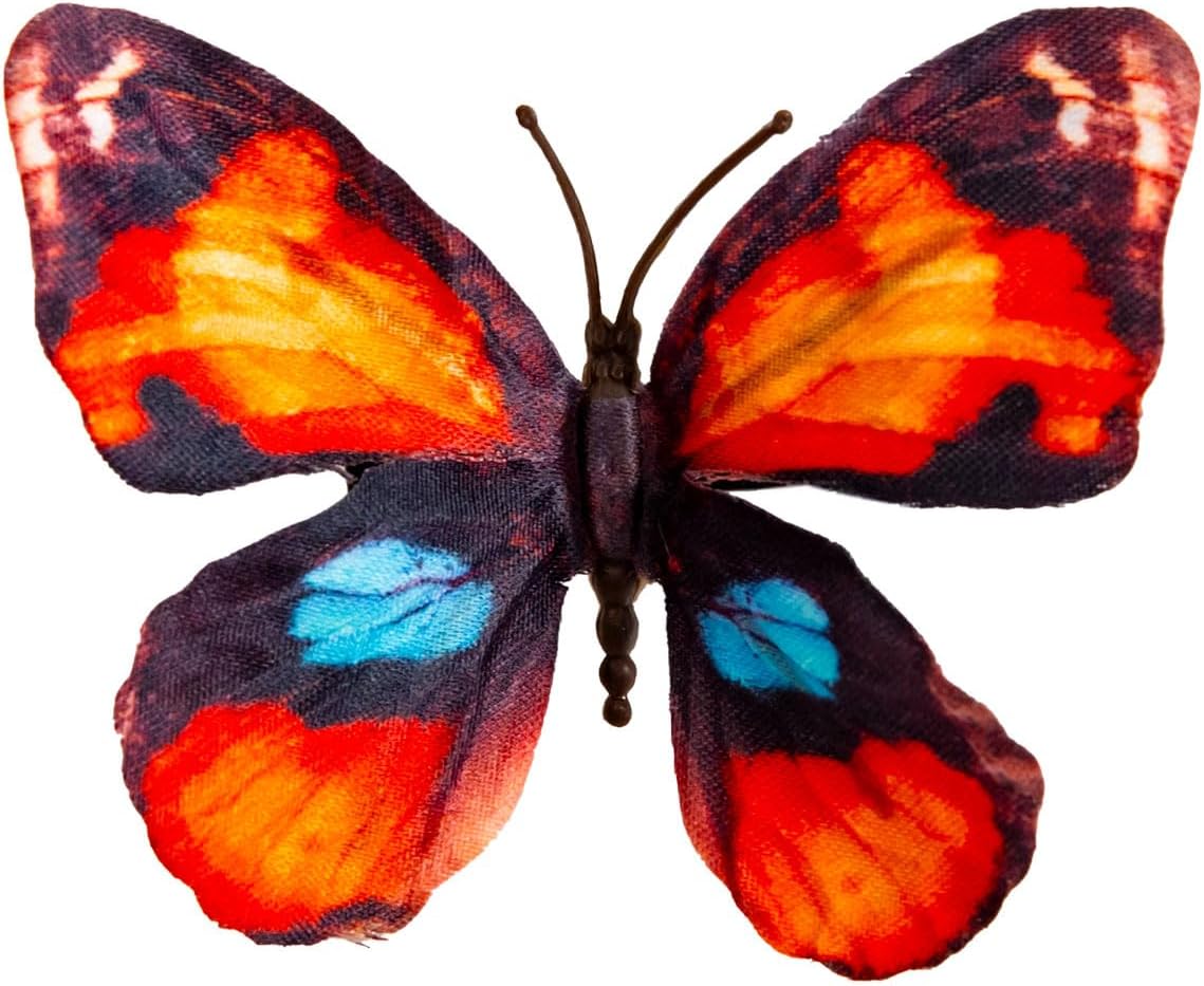 YCHTEWY-Decorative Butterfly Clips, 3D Artificial Silk Butterflies, Multicolor, 12-Pack, Home and Floral Decor (B Clip)