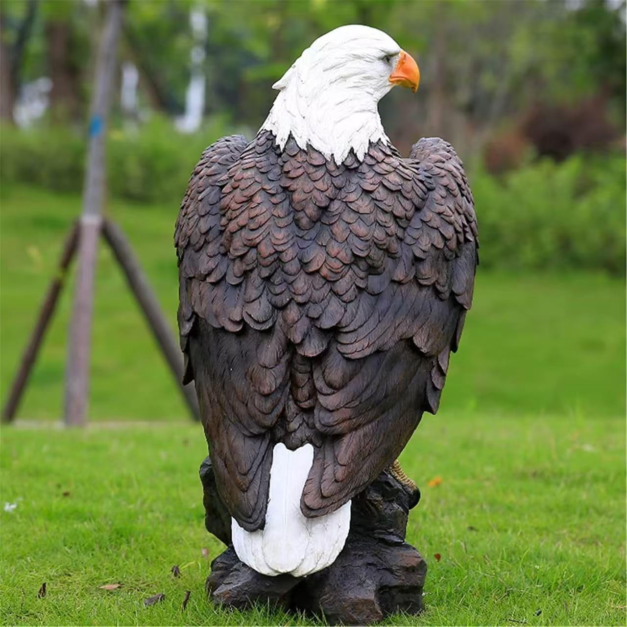 Garden and Yard Statue-Flight of Freedom American Bald Eagle Hanging Bird Statue Hand-Painted Eagle Decor-Bald Eagle Statue, Majestic America Indoor/Outdoor USA Decor for Office, Patio