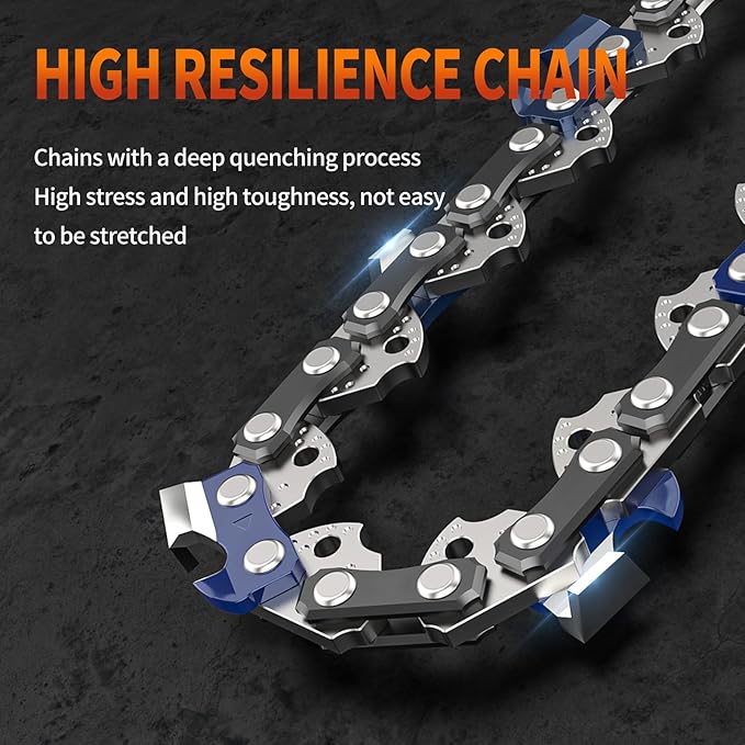 3Pcs 8 Inch Mini Chainsaw Chain, 1/4" LP Pitch .043" Gauge 48 Drive Links, Replacement Chains for Portable Mini Chainsaw, Guide Saw Chain for Chainsaws (8"-48DL-1/4"LP .043"-3pcs)