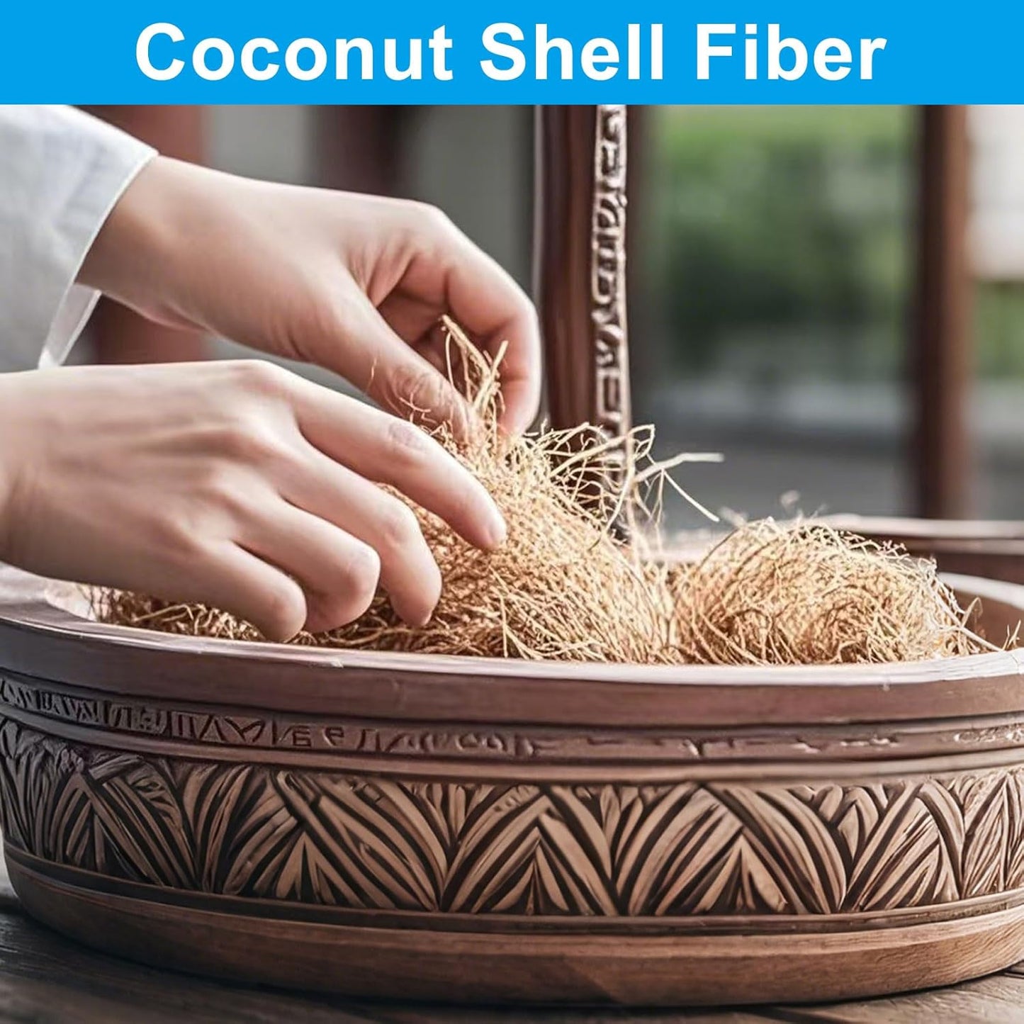 1 Pack Coconut Husk Fiber, 1.1 pounds Natural Coconut Shell Fiber Silk for Pot Plants, Orchids