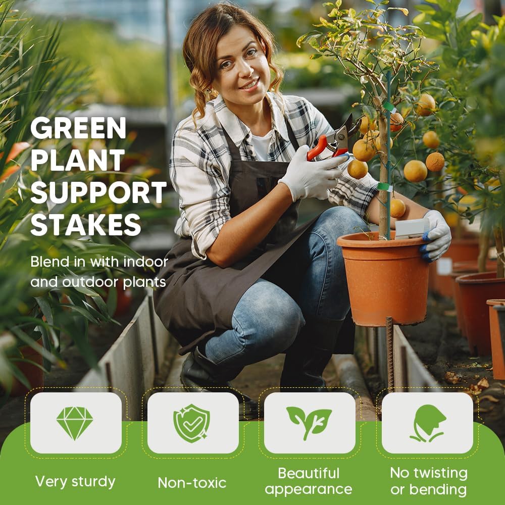 10 Pack Stackable Monstera Plant Support, Garden Plant Stakes for Indoor Outdoor Plants, Climbing Plant Support Structures Moss Pole Monstera Plant Holder Sticks Support Tall Potted Plants (10 Pack)