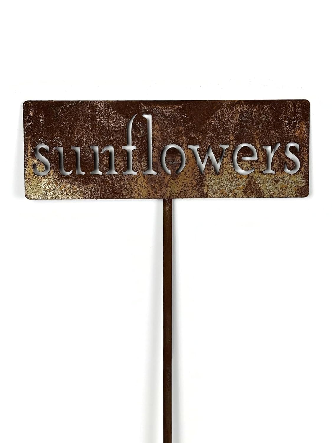 Classic Metal Garden Markers 19 Inches Tall (sunflowers, Naturally Rusted)