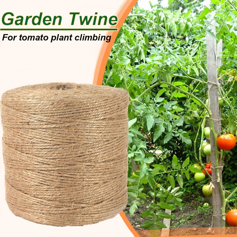 ARISKEY Natural Jute Twine 3mm,1313 Feet Garden String Long Cord Suitable for Crafting and Weaving Projects,Gardening Purposes and Outdoor Heavy-Duty Use