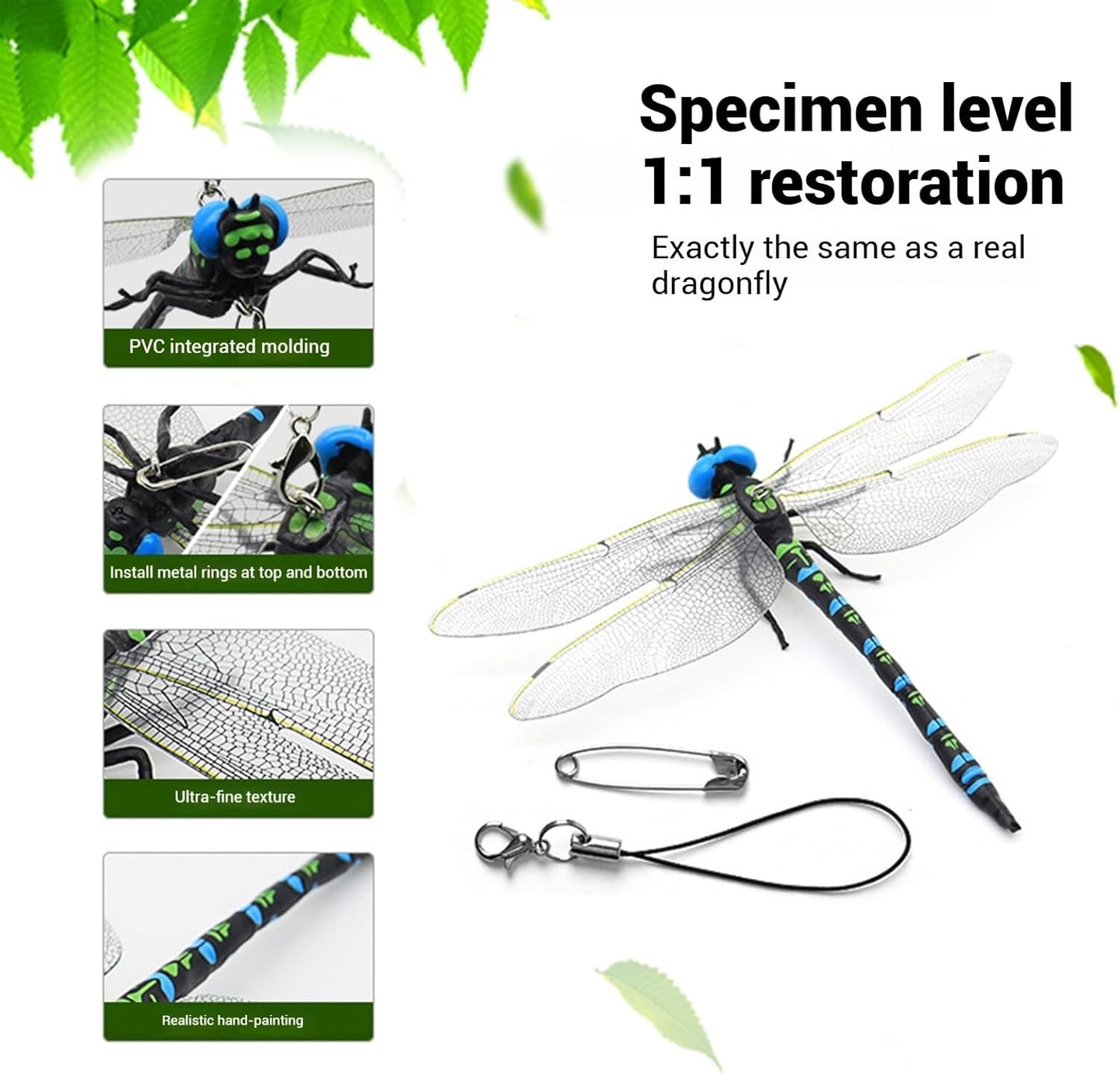 Dragon Fly Clips for Bugs Repellent, 3D Artificial Dragonfly Hat Clip, Dragonfly Garden Decor (Independent Dragon Fly 6 Pcs)
