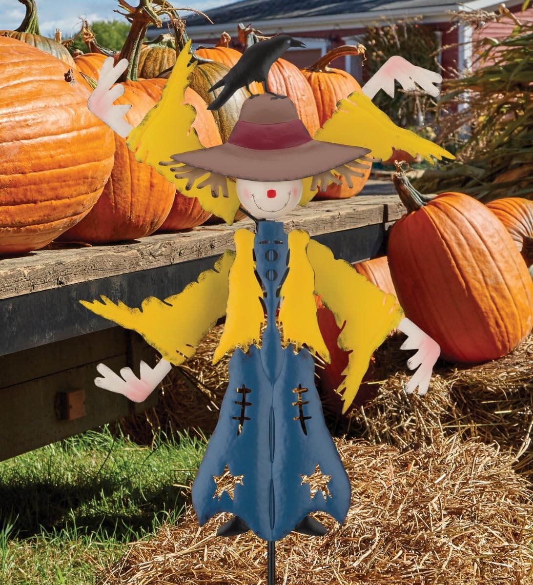 Regal Art & Gift Scare Crow Wind Spinner – Metal Yard Decorations Outdoor | Kinetic Garden Spinner for Lawn, Pathway, or Flower Bed | Weather-Resistant Outdoor Sculpture - 22 Inch