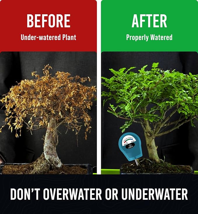 GROWIT Soil Water Monitor for Plants - Soil Moisture Meter | Hydrometer for Plants | Plant Moisture Meter Houseplants | Water Tester for Plants | Farming Indoor and Outdoor Plants-Teal