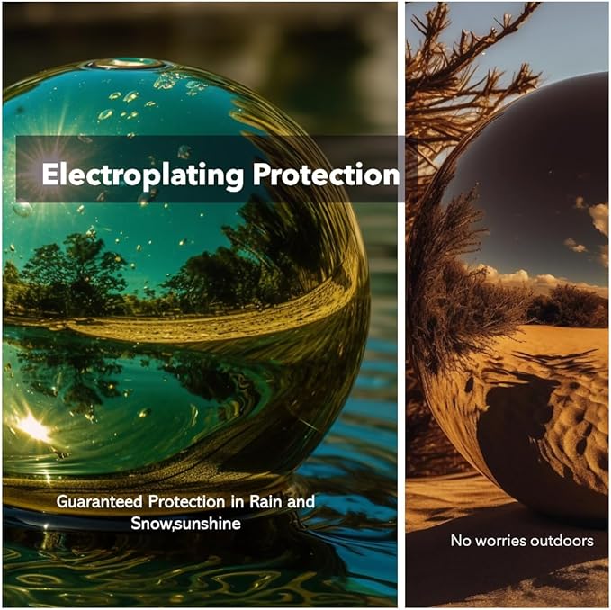 10 Inch Stainless Steel Gazing Globe,v2croft Hollow Ball Mirrored Surface Polished Shiny Sphere,Garden Stainless Steel Gazing Ball for Outdoor Lawn Pond Yard Ornament(Gold)