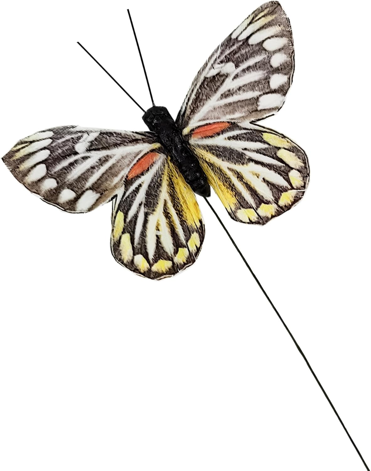 Cartanfill- Artificial Feather Simulation Butterfly Party Decoration Set, a Set of 12 Pieces with Clips, Used for Home Decoration in 12 Colors.… (D Wire)