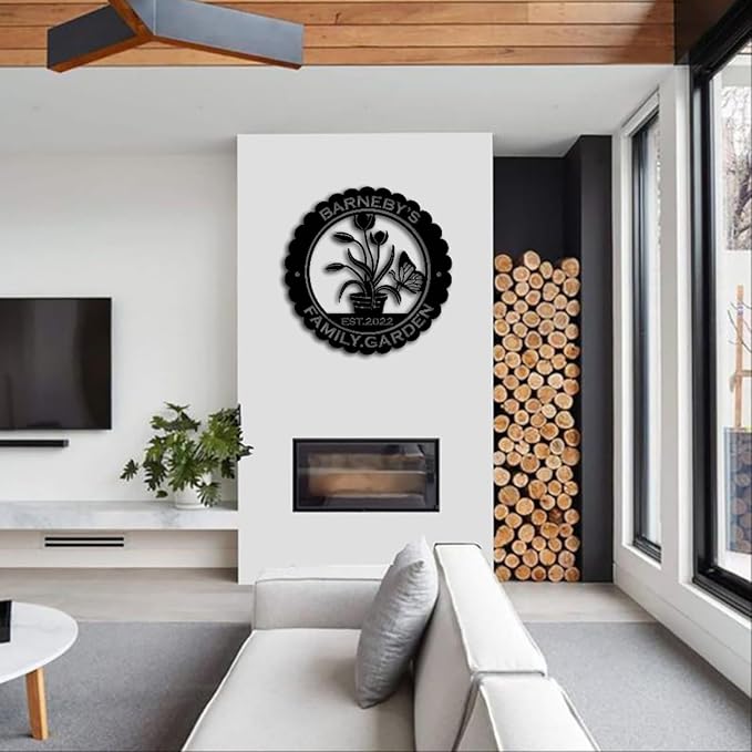 Custom Garden Metal Wall Art Personalized Garden Name Sign Yard Sign Decorative Outdoor Gardening Decor Gifts for Gardeners