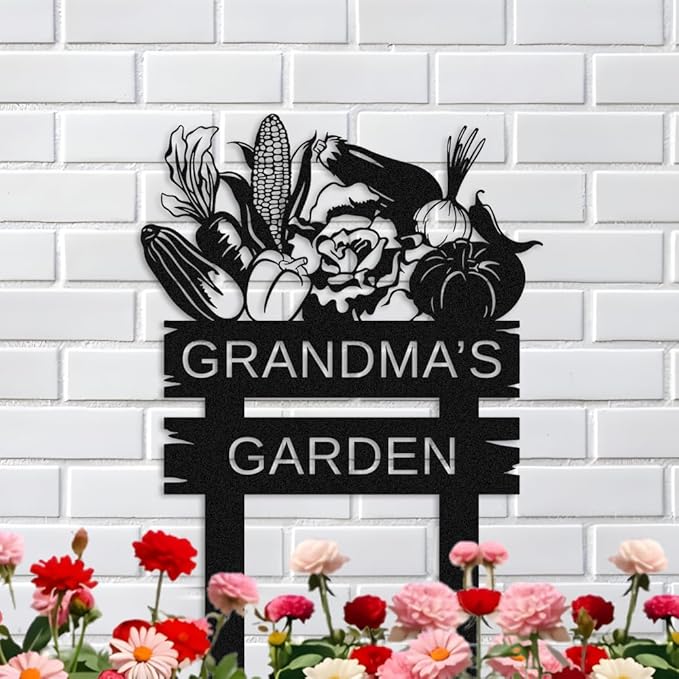 Personalized Garden Sign with Stake,Custom Vegetable Garden Name Sign,Outdoor Yard Backyard Patio Decor,Gardening Decor Gifts for Gardeners style 17