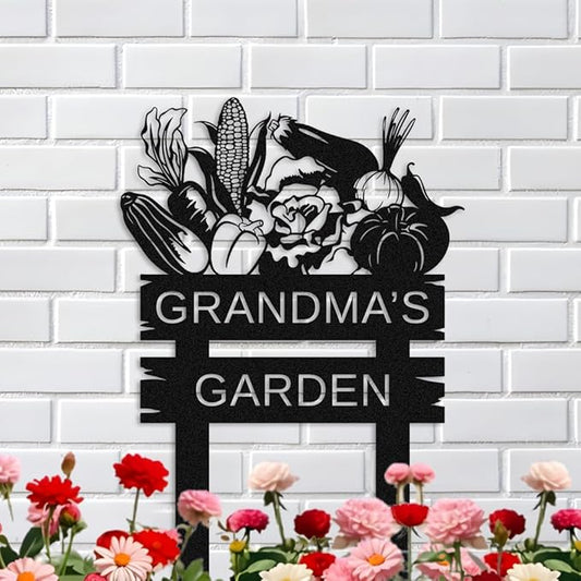Personalized Garden Sign with Stake,Custom Vegetable Garden Name Sign,Outdoor Yard Backyard Patio Decor,Gardening Decor Gifts for Gardeners style 17
