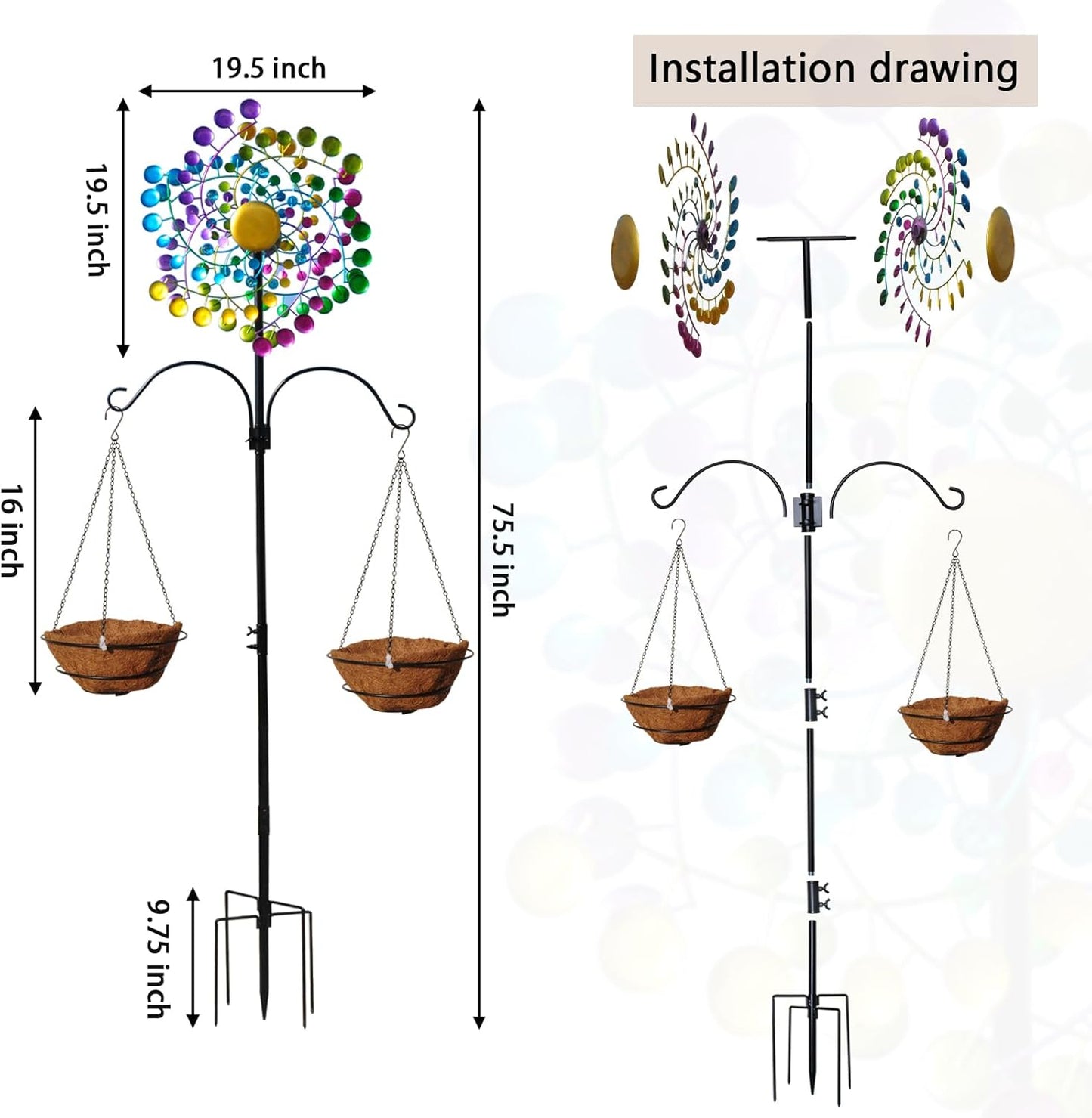 Wind Spinners Large Metal Outdoor Windmill Garden Spinner Yard Spinners Kinetic Lawn Art Patio Wind Spinners Garden Decor
